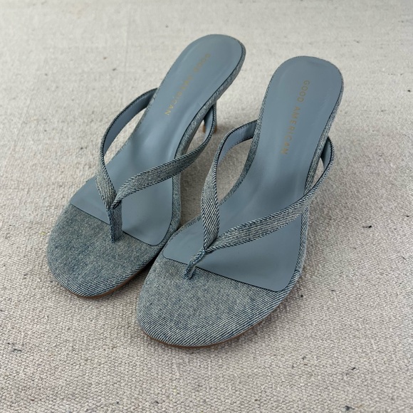 Good American Denim Thong Mule Sandal size 7 - Picture 3 of 8